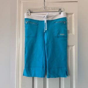 Bebe Sport Teal and White Capri Pants
